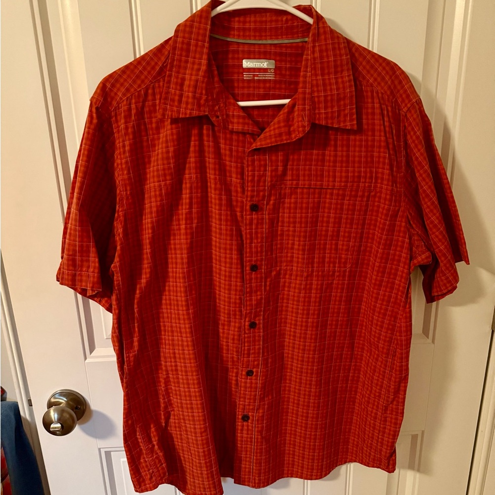 Marmot Men's Orange Checkered Shirt